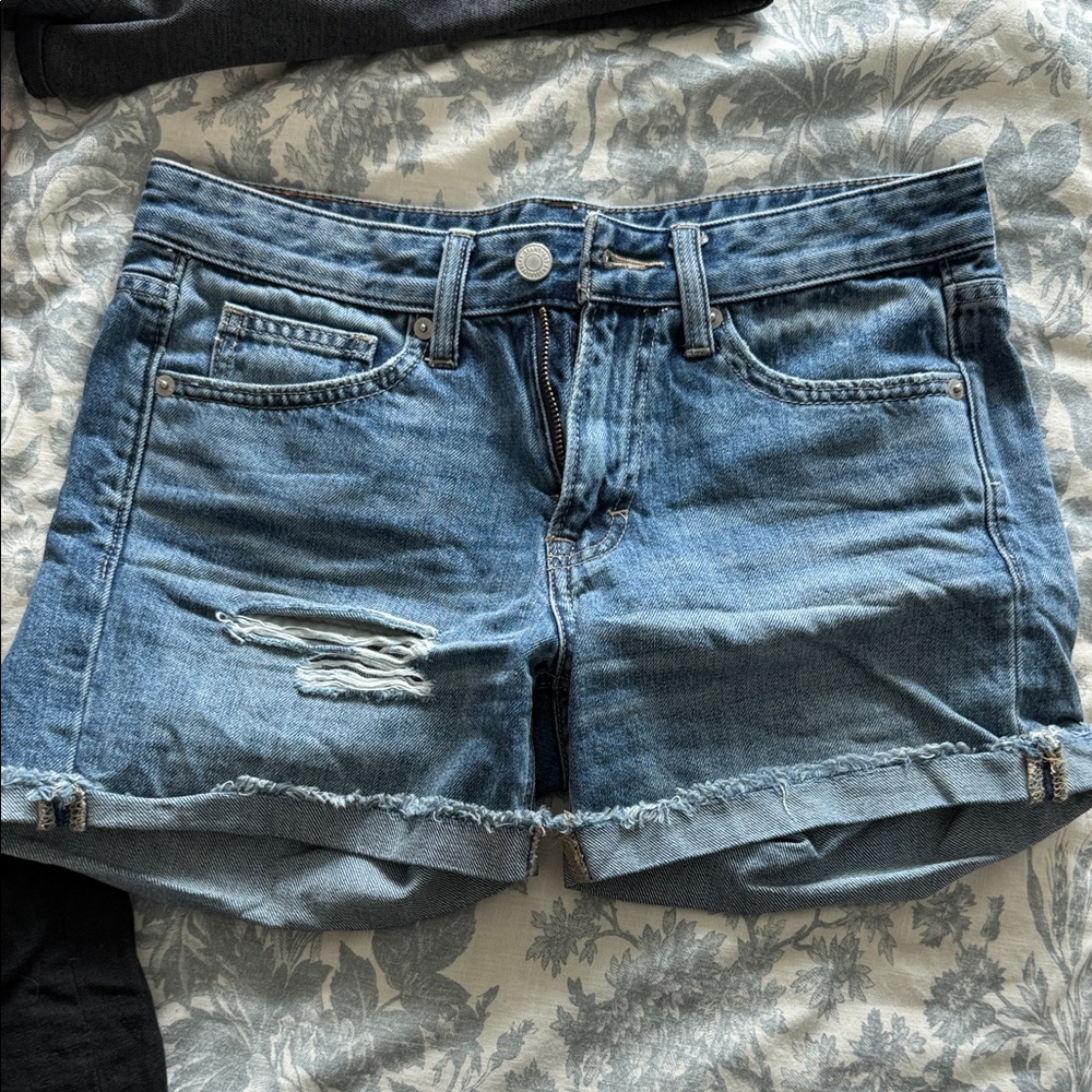 Lucky Brand Blue Jean Shorts Distressed Cut-Offs